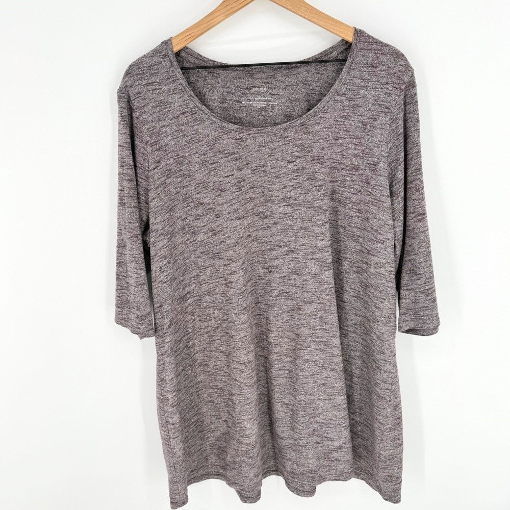 Pure‎ Jill Heather Gray Ballet Sleeve Tunic 2X Soft Elevated Lounge Layering Top